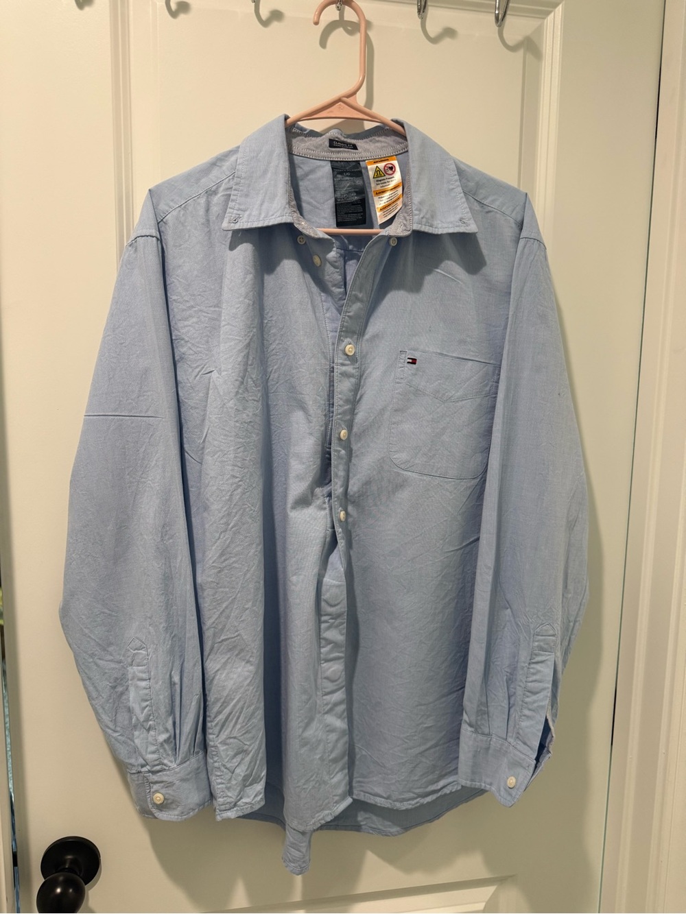 Tommy Hilfiger Men’s Pale Blue Oxford Button-Up Shirt